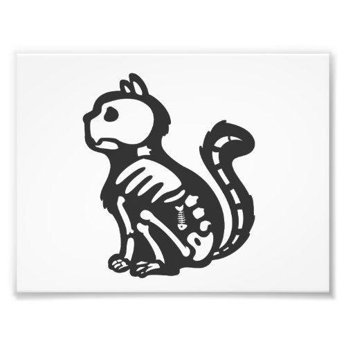 Cat skeleton cartoon silhouette _ Choose back colo Photo Print