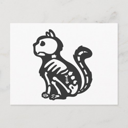 Cat skeleton cartoon silhouette _ Choose back colo Postcard