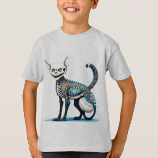 Cat Skeleton Fusion - Hyperdetailed Art T-Shirt
