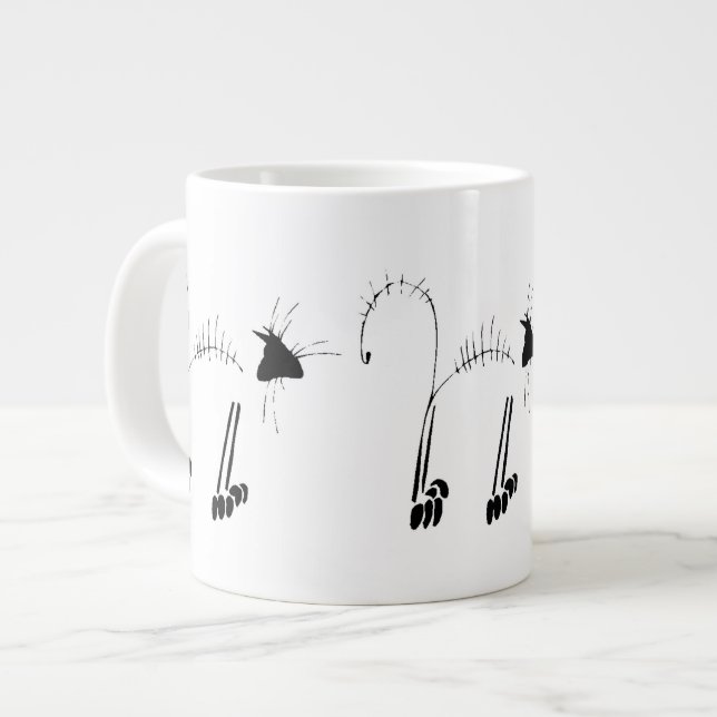 Cat Skeleton Giant Coffee Mug (Front Left)
