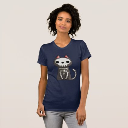 Cat skeleton Halloween Funny Halloween Gift Shirt