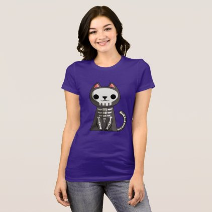 Cat skeleton Halloween Funny Halloween Gift Shirt