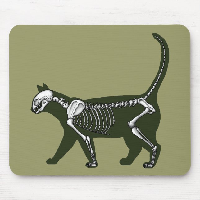 Cat Skeleton Mouse Pad (Front)