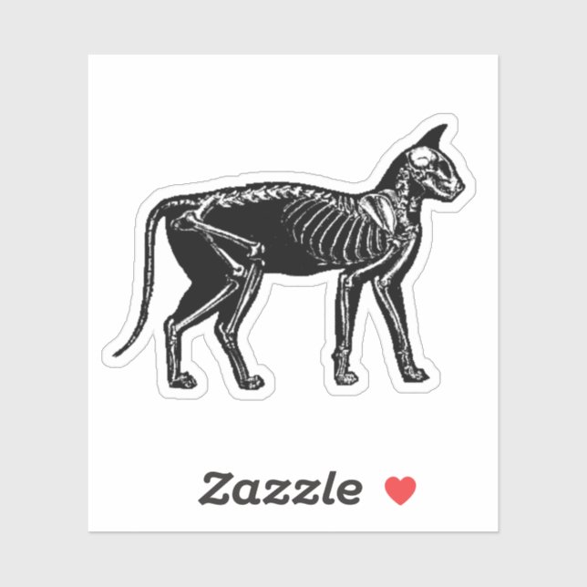 Cat Skeleton Sticker (Sheet)