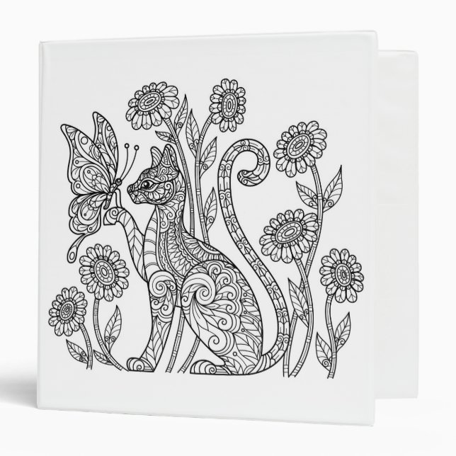 Cat Sketch 3 Ring Binder (Front/Inside)