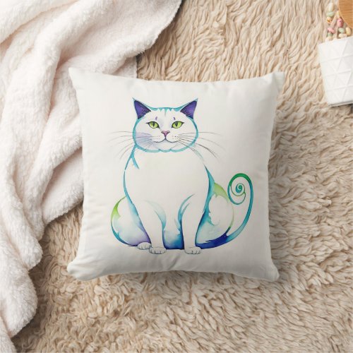 Cat Sketch  Throw Pillow