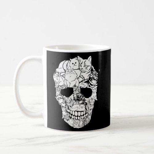 Cat Skull _ Cat Skeleton Halloween Coffee Mug