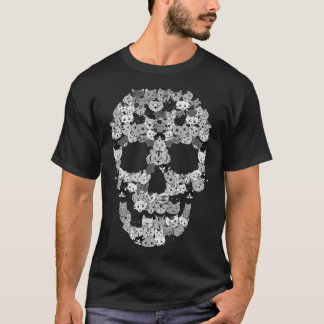 Cat Skull  Creepy Feline Skeleton  Horror Kitten  T-Shirt