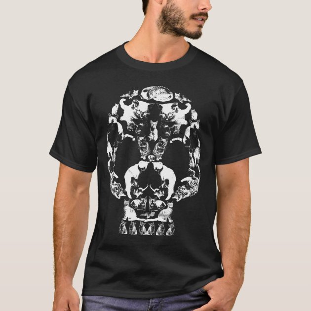 Cat skull clearance t shirt