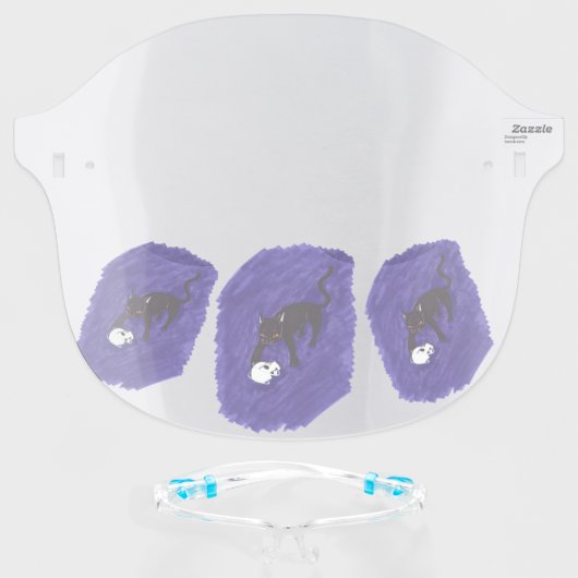 Cat & Skull Face Shield (Front w/Glasses)