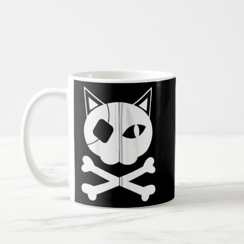 Cat Skull Head Crossbones Scary Cat Enthusiast Hal Coffee Mug