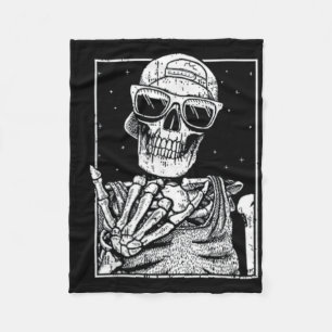 Cat Skull Head Skeleton For Cat Moms Fleece Blanket
