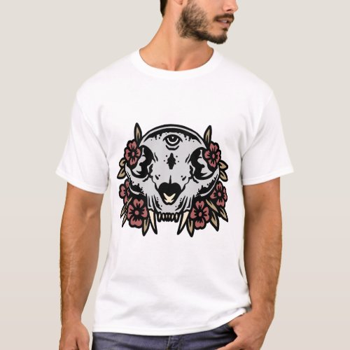 Cat_skull_illustration_design T_Shirt