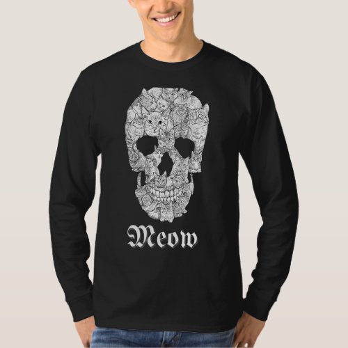 Cat Skull Kitty Skeleton Halloween Costume Classic T_Shirt