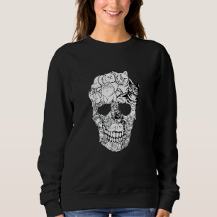 Cat Skull Kitty Skeleton Halloween Costume Skull C Sweatshirt