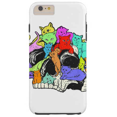 Cat Skull Kitty Skeleton Lovers Scary Halloween Pa Tough iPhone 6 Plus Case