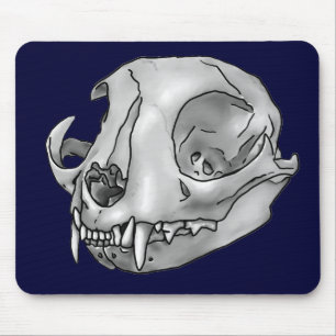 cat skull mouse pad