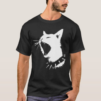 Cat Skull Punk Y2K Cute Creepy Kitty Goth Black T-Shirt