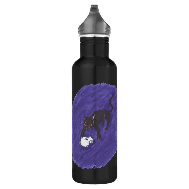 Cat & Skull Stainless Steel Water Bottle (Right)