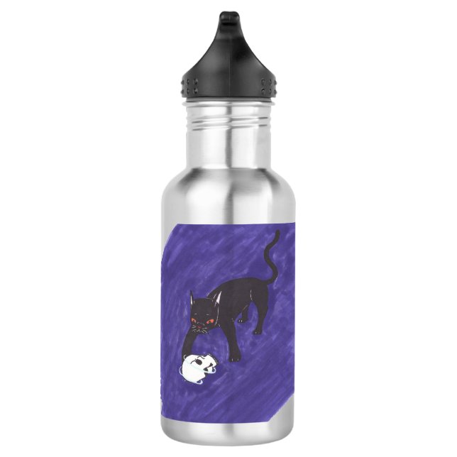 Cat & Skull Stainless Steel Water Bottle (Right)