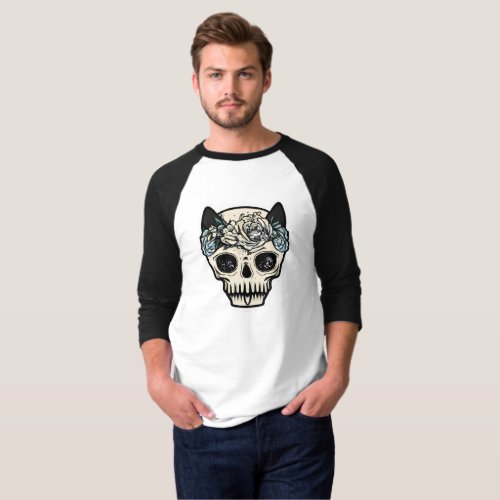cat skull Sticker Classic T_Shirt