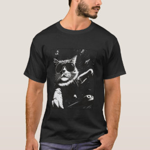Cat Sky Diving Parachuting Skydiving Skydiver Para T-Shirt