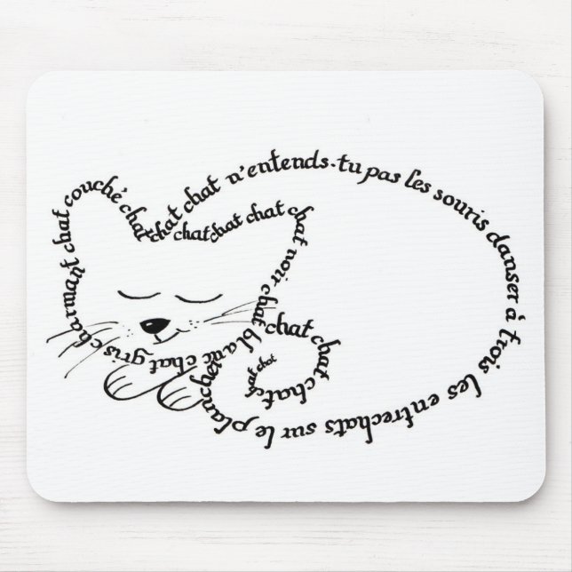 Cat sleeping, charming cat mouse pad (Front)