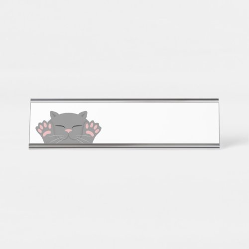 Cat Sleeping Desk Name Plate