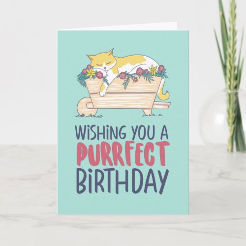 Cat Sleeping Funny Cat Lover Purrfect Birthday