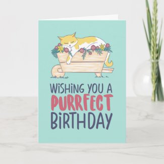 Cat Sleeping Funny Cat Lover Purrfect Birthday