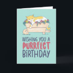 Cat Sleeping Funny Cat Lover Purrfect Birthday Card<br><div class="desc">Wishing you a purrfect birthday. Funny,  humorous and sometimes sarcastic birthday cards for your family and friends. Get this fun card for your special someone. Visit our store for more cool birthday cards.</div>