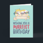 Cat Sleeping Funny Cat Lover Purrfect Birthday Card<br><div class="desc">Wishing you a purrfect birthday. Funny,  humorous and sometimes sarcastic birthday cards for your family and friends. Get this fun card for your special someone. Visit our store for more cool birthday cards.</div>