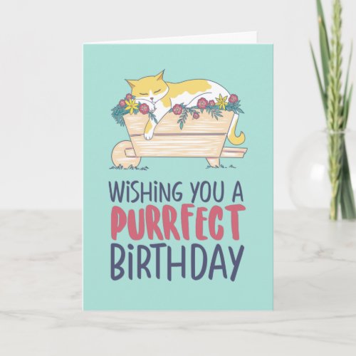 Cat Sleeping Funny Cat Lover Purrfect Birthday Card