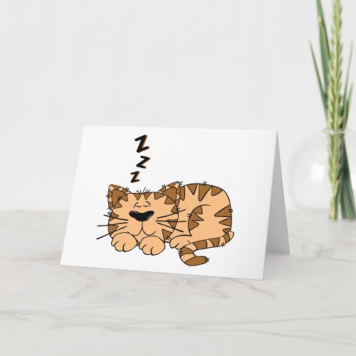 Cat Sleeping Greeting Cards