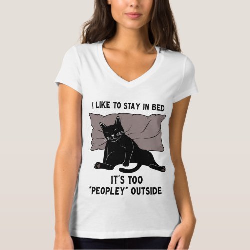 CAT SLEEPING IN BED Funny Cat Sleeping Funny Cat T_Shirt
