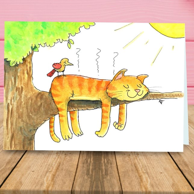 Cat sleeping in the Sun Greeting Card (Creator Uploaded)