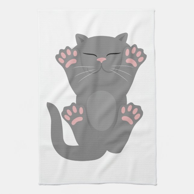 Cat Sleeping Kitchen Towel (Vertical)