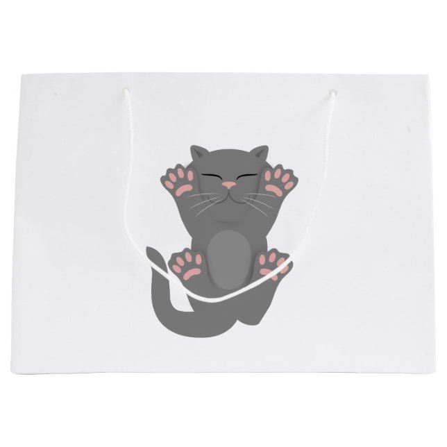 Cat Sleeping Large Gift Bag (Front)