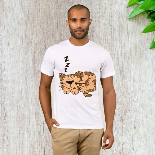 Cat Sleeping Mens T_Shirt