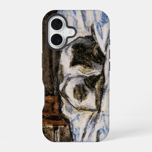 Cat Sleeping on a Bed Iphone Case (Back)