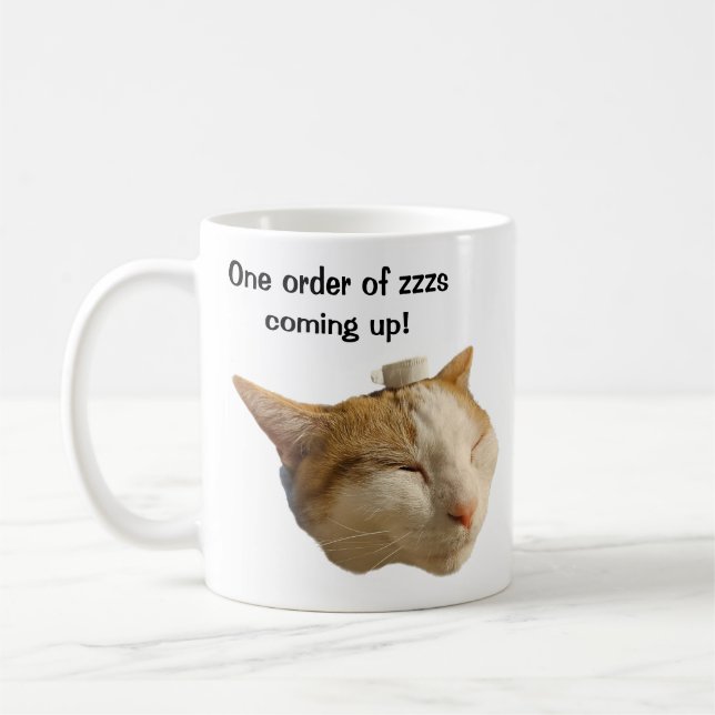 Cat Sleeping on the Job Coffee Mug (Left)