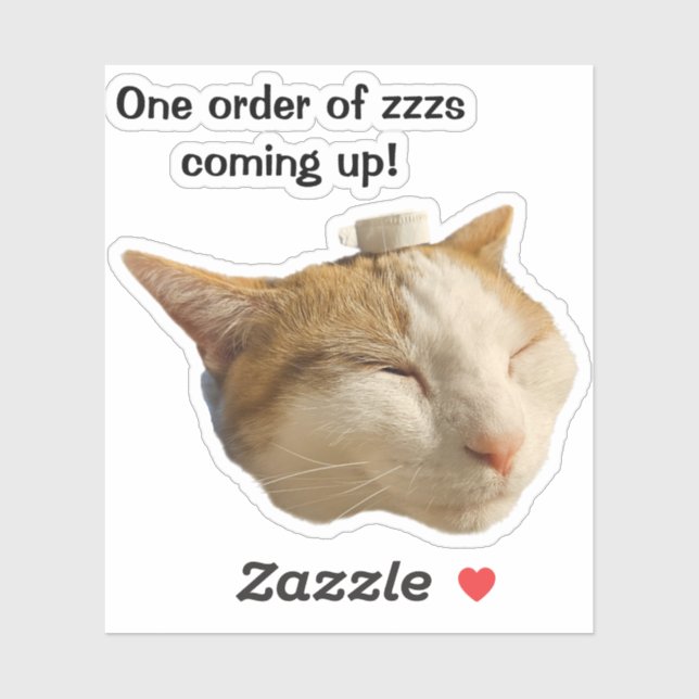 Cat Sleeping on the Job Sticker (Sheet)