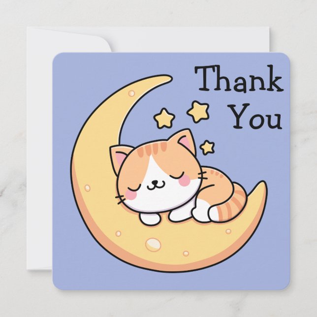 Cat Sleeping On The Moon Thank You (Front)