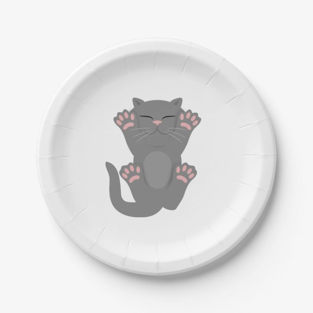 Cat Sleeping Paper Plates (Front)