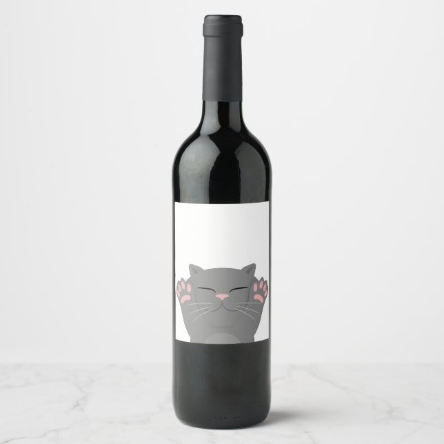 Cat Sleeping Wine Label (Front)