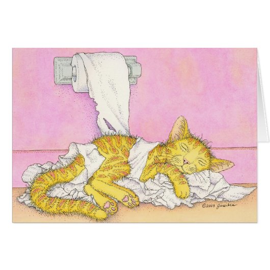 CAT sleeps in toilet paper (Front Horizontal)