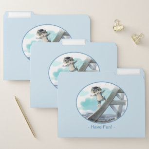 Cat Slides Eiffel Tower - Paris Fun File Folders