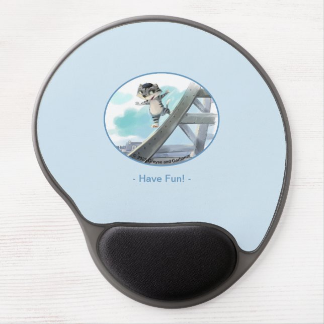 Cat Slides Eiffel Tower – Paris  Fun Gel Mouse Pad (Front)