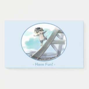 Cat Slides Eiffel Tower – Paris Fun Notes 10" x 6"