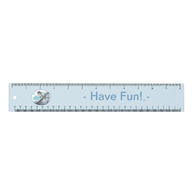Cat Slides Eiffel Tower – Paris Fun Ruler - 12" (Front)